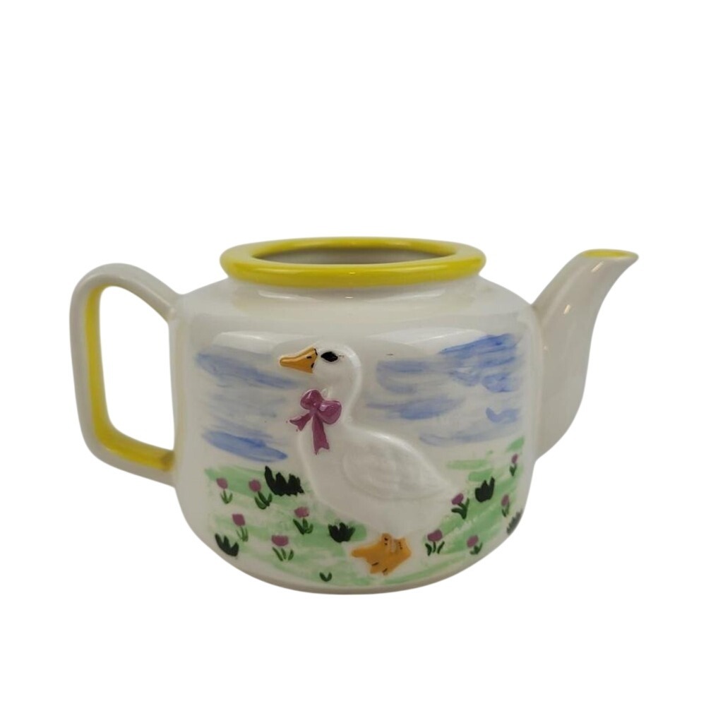 Vintage Ceramic hand‎ painted tea kettle without the lid